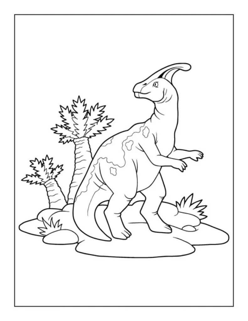 Parasaurolophus coloring page
