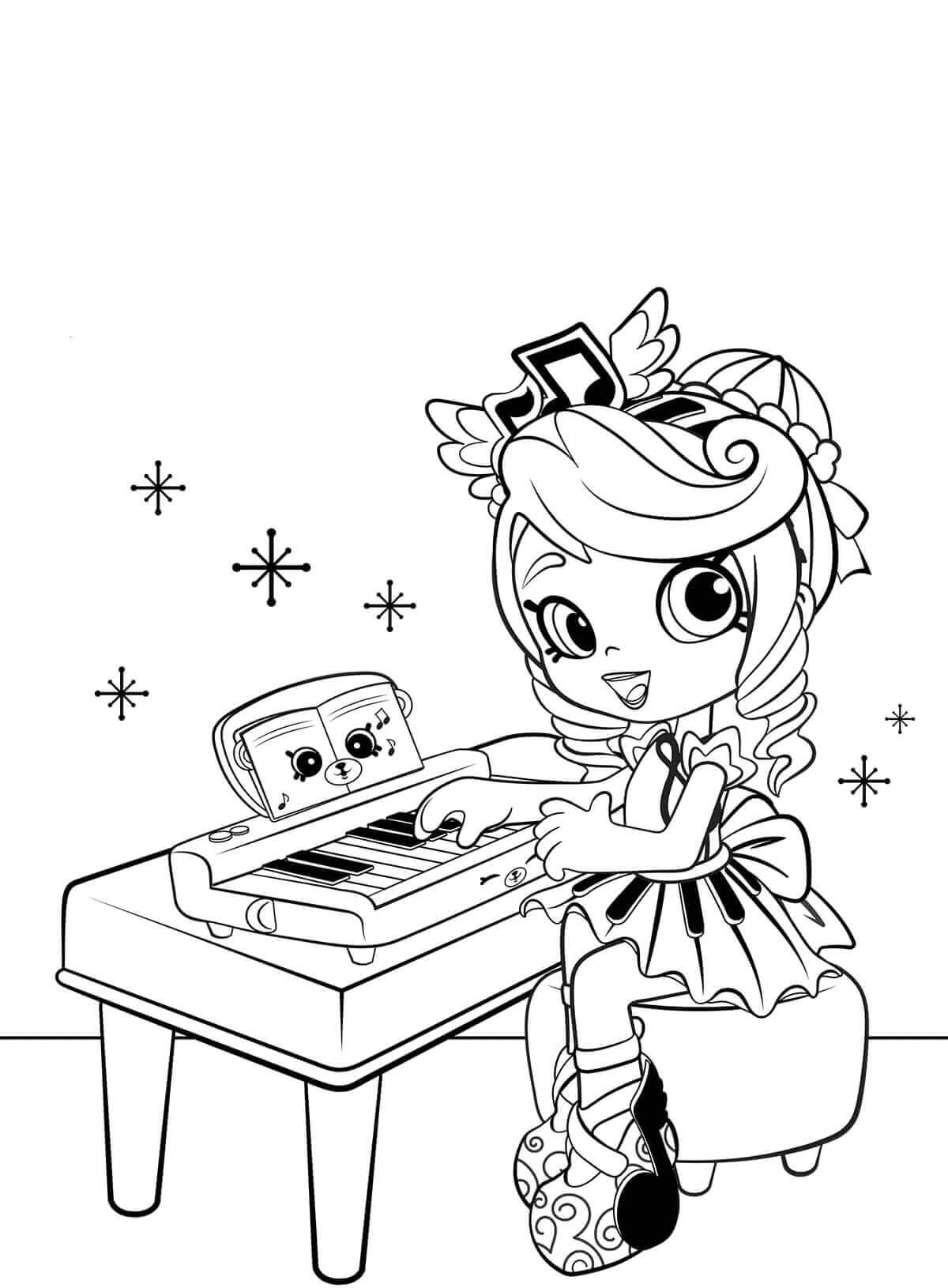 Peppa Mint Joue du Piano coloring page