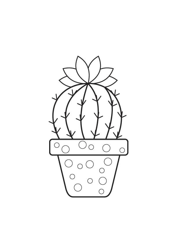 Coloriage Small Potted Cactus