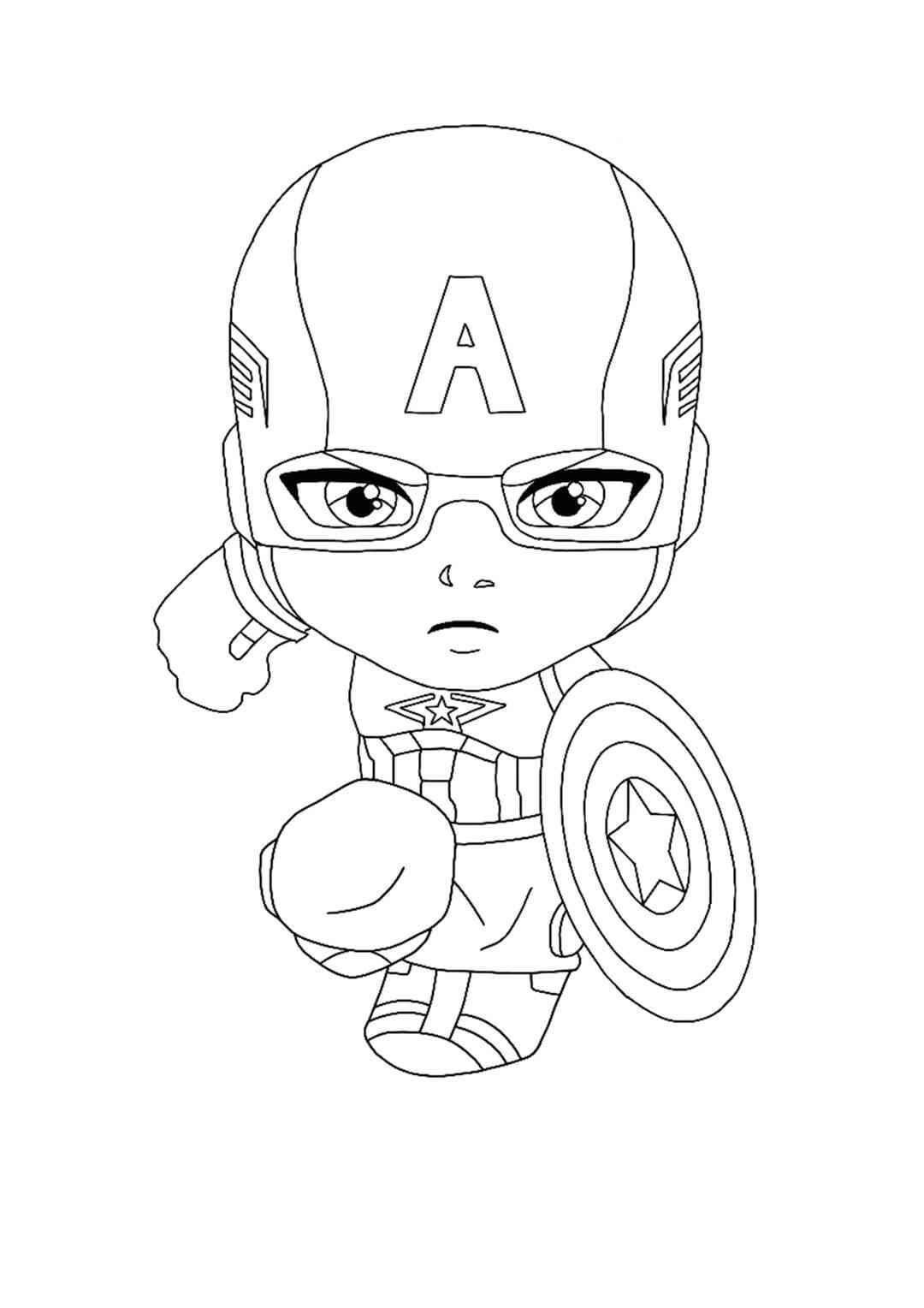 Coloriage Petit Captain America