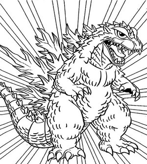 Petit Godzilla coloring page