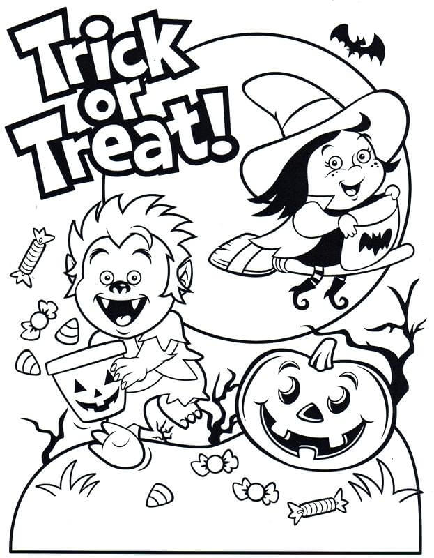 Petits Monstres d’halloween coloring page
