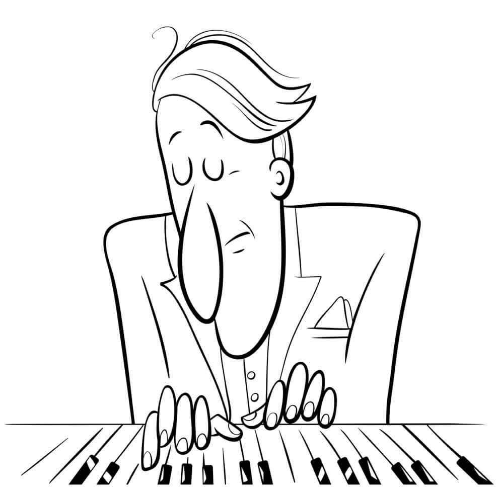 Pianiste coloring page