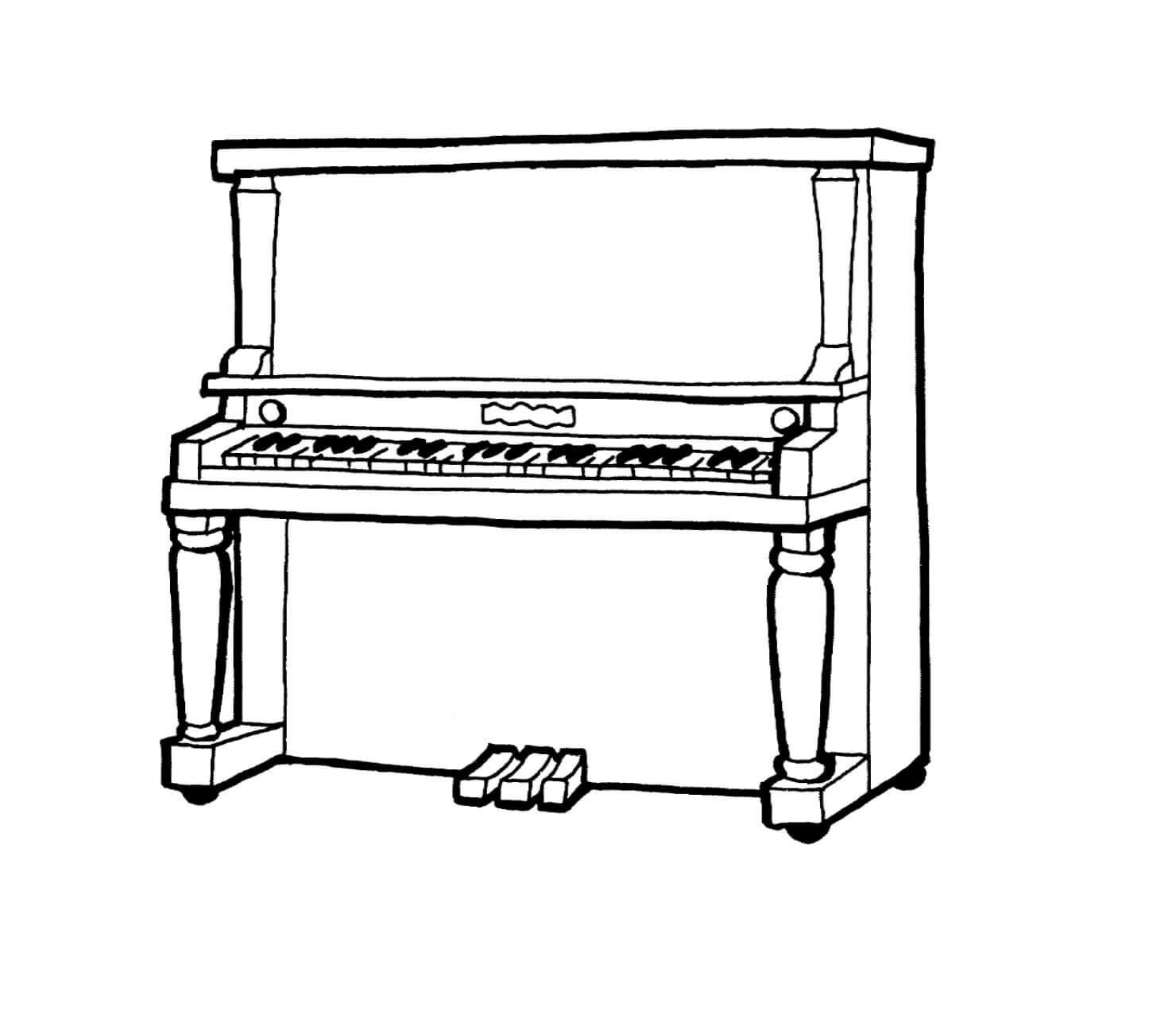 Coloriage Piano dépoque - télécharger et imprimer gratuit sur 