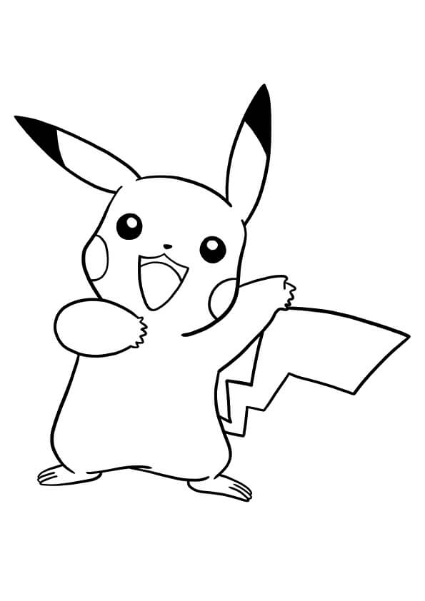 Pikachu Heureux coloring page