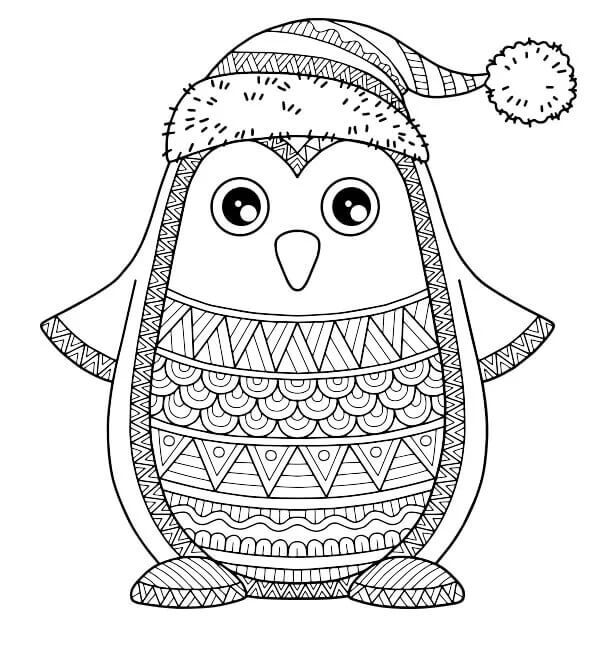 Pingouin de Hiver coloring page