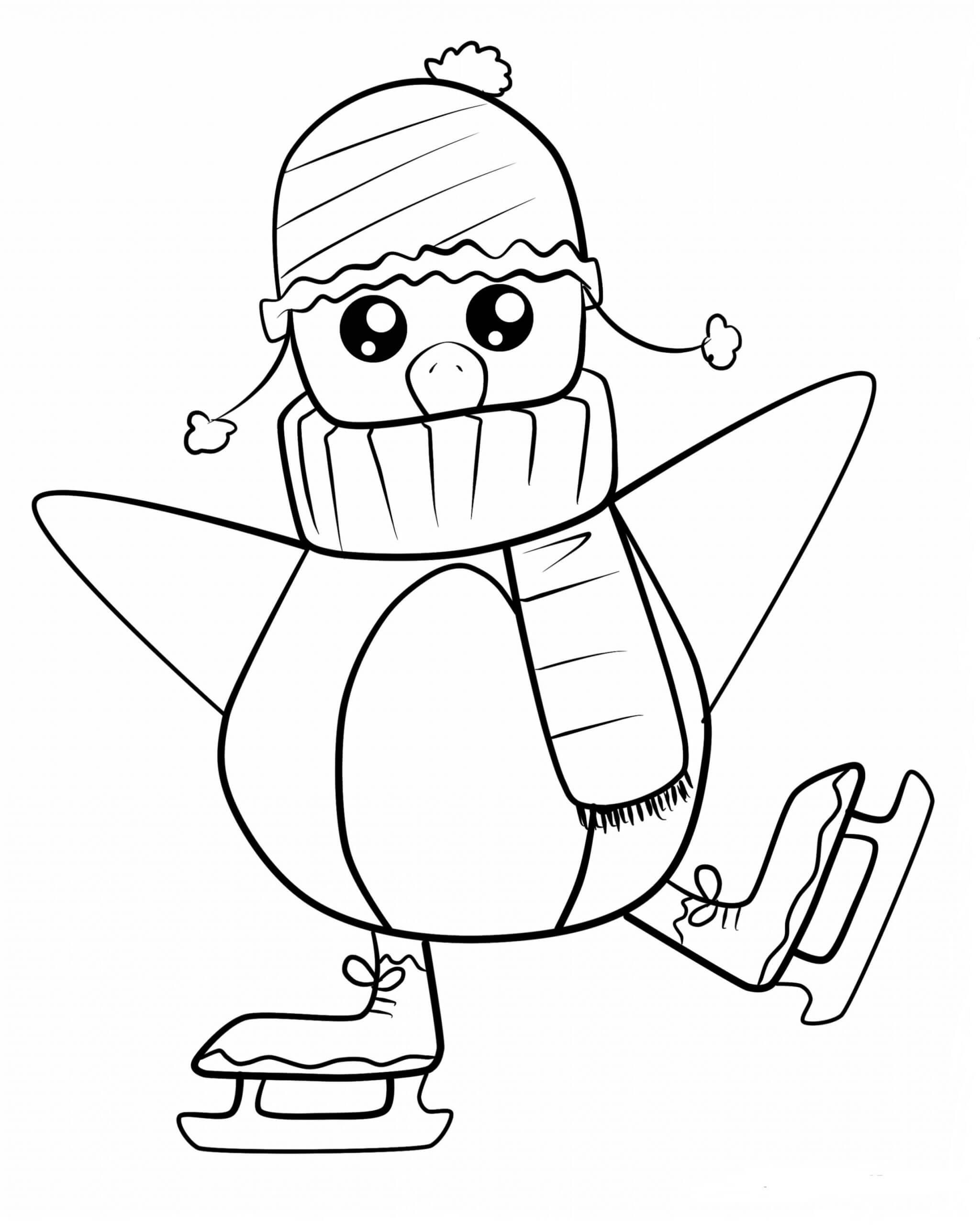 Pingouin de Noël coloring page