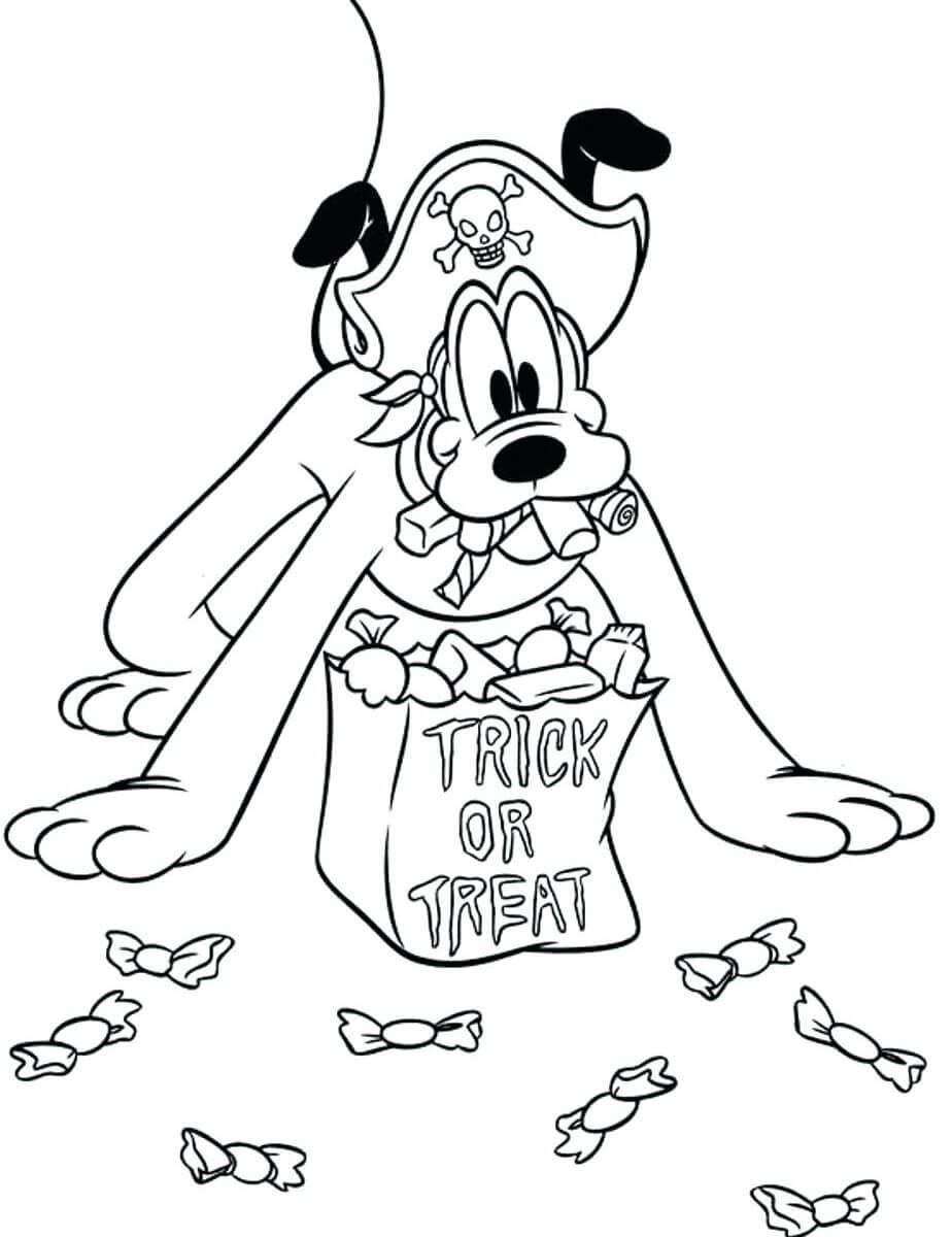 Pluto à Halloween coloring page