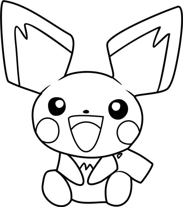 Pokémon Pichu Heureux coloring page