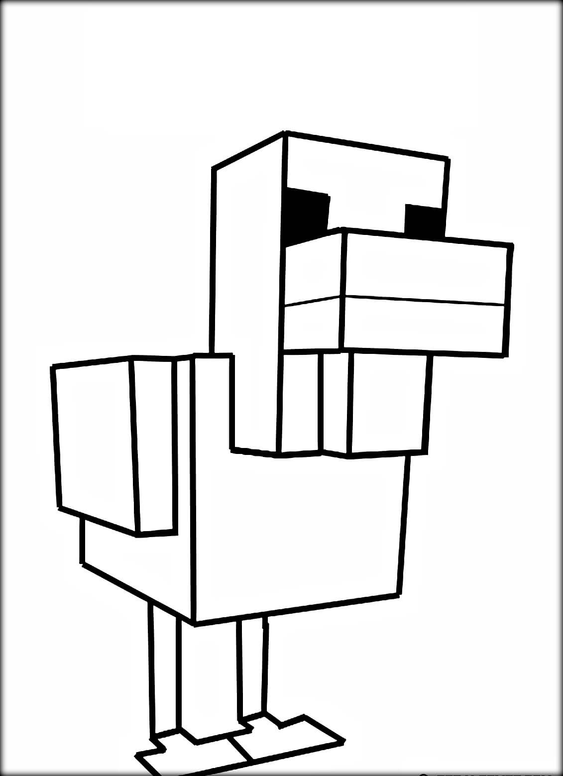 Poulet Minecraft coloring page