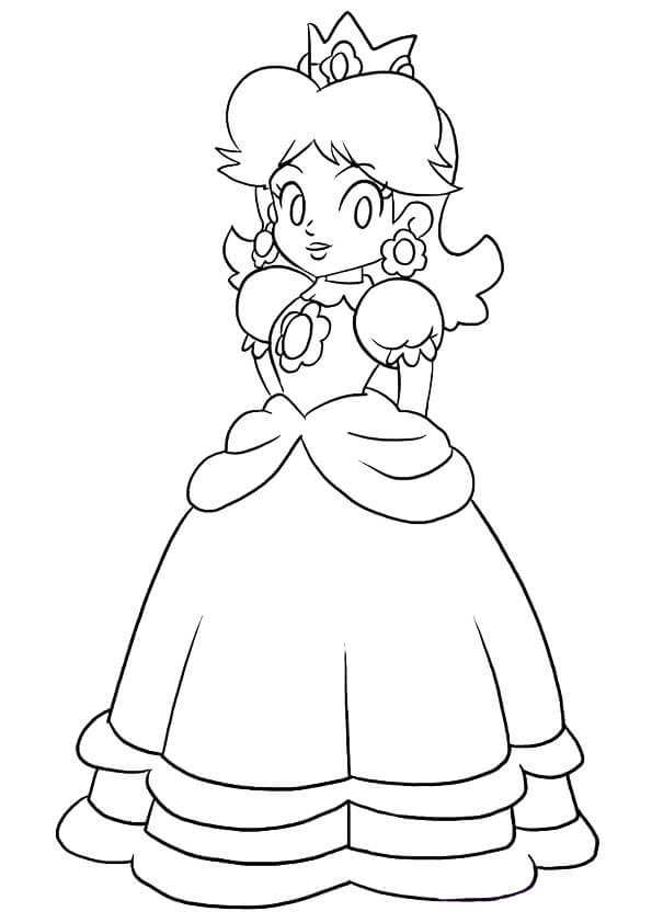 Princesse Peach Heureuse coloring page
