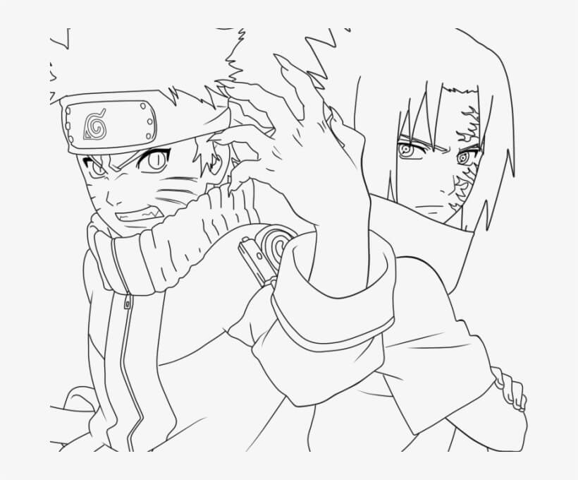 Coloriage Sasuke avec Naruto