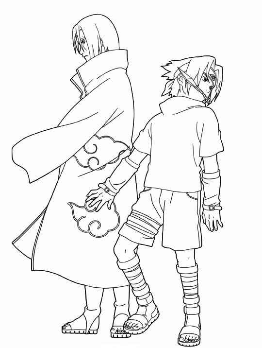 Coloriage Sasuke et Itachi
