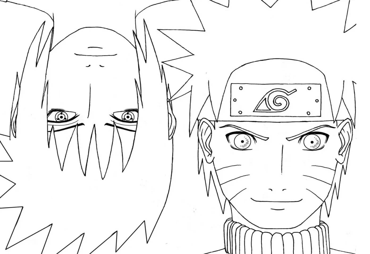 Coloriage Sasuke et Naruto