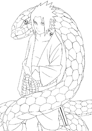Coloriage Sasuke et Serpent