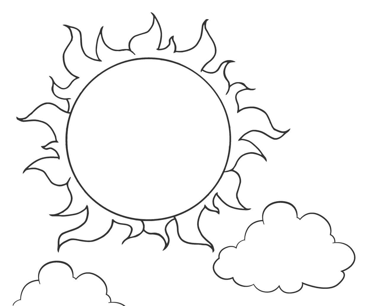 Soleil et Nuages coloring page