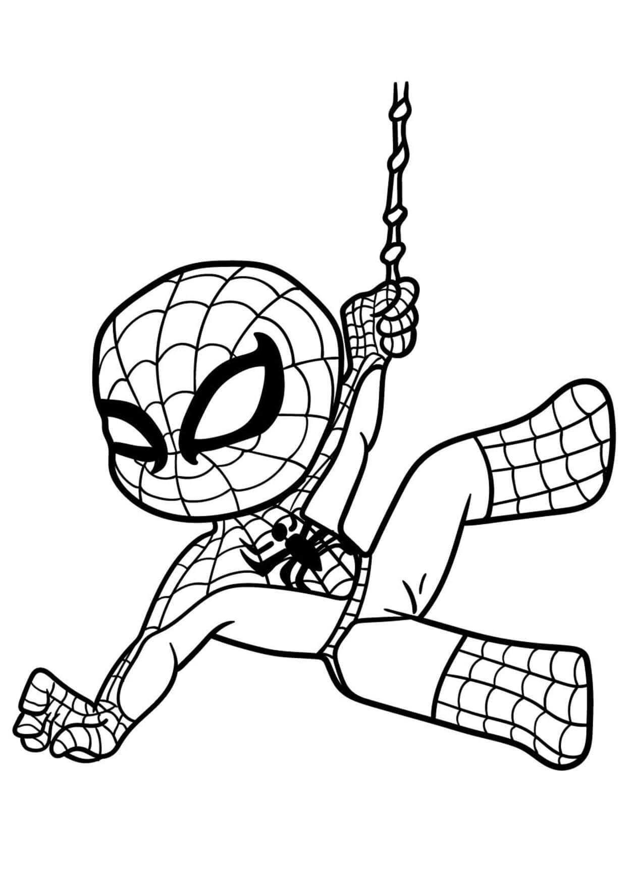 Coloriage Spider-Man Mignon