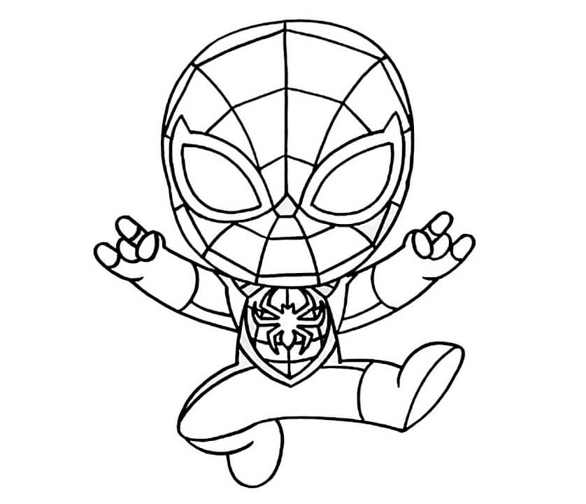Coloriage Spider Man Mignon
