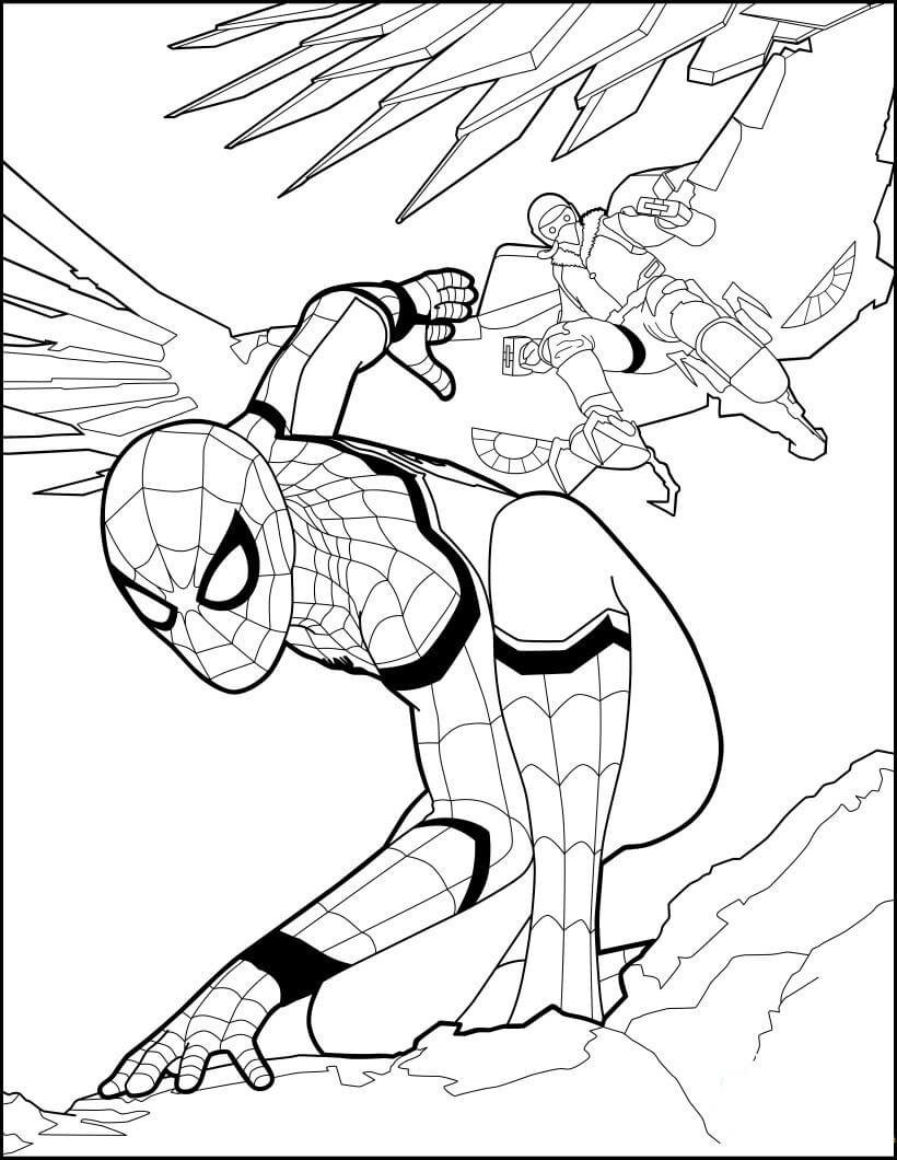 Spiderman contre Vautour coloring page