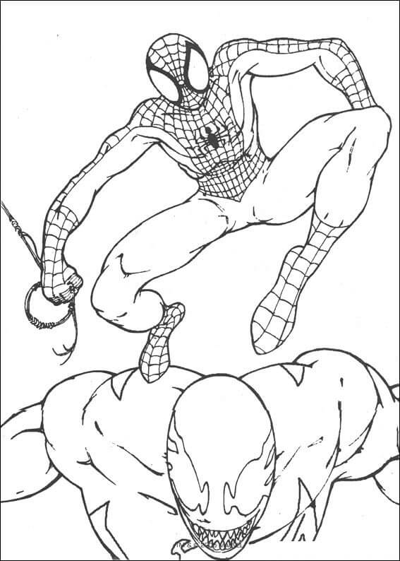 Spiderman contre Venom coloring page