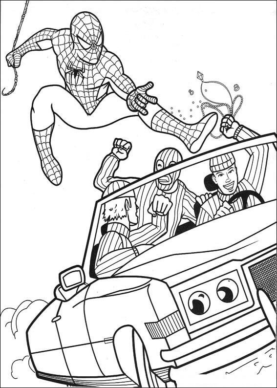 Spiderman et les Criminels coloring page