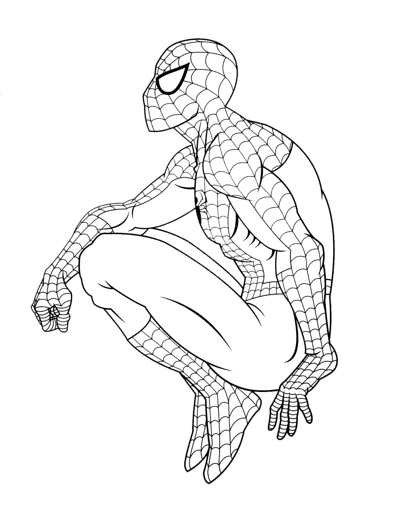 Spiderman Réfléchit coloring page