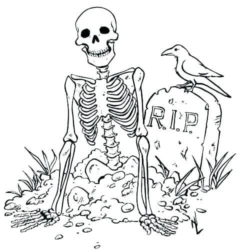 Coloriage Squelette d'Halloween