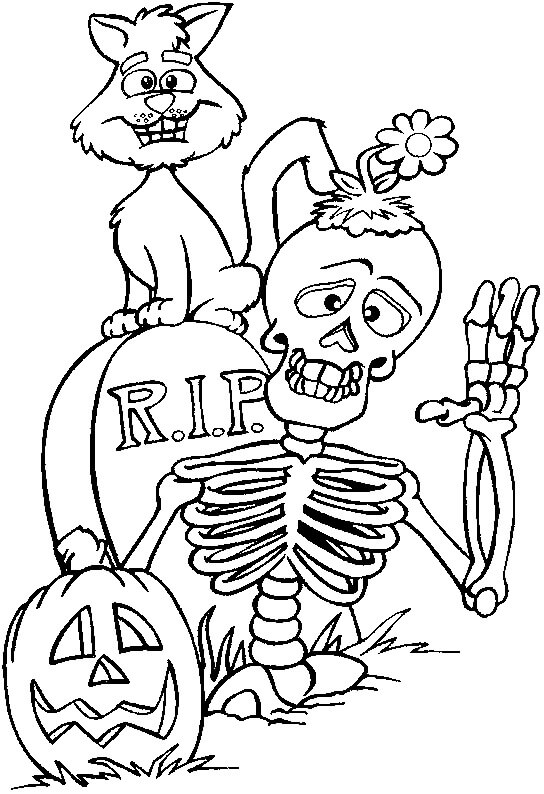 Squelette éveillé coloring page