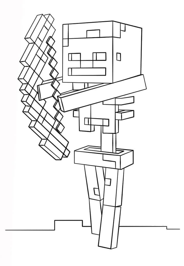 Squelette Minecraft coloring page