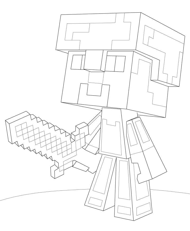 Steve Minecraft Mignon coloring page