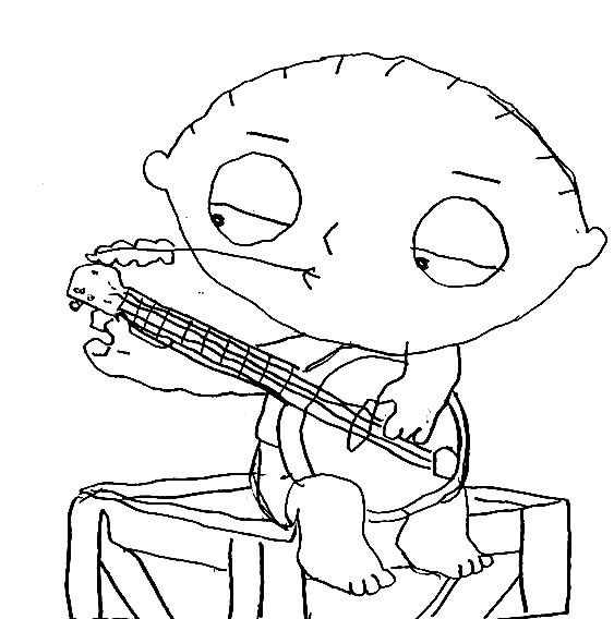 Stewie Griffin Joue de la Guitare coloring page