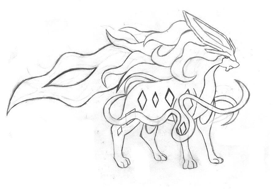 Suicune Pokemon coloring page