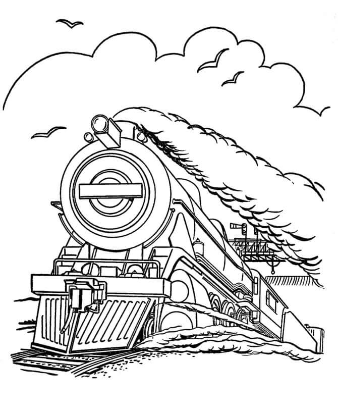 Super Train à Vapeur coloring page