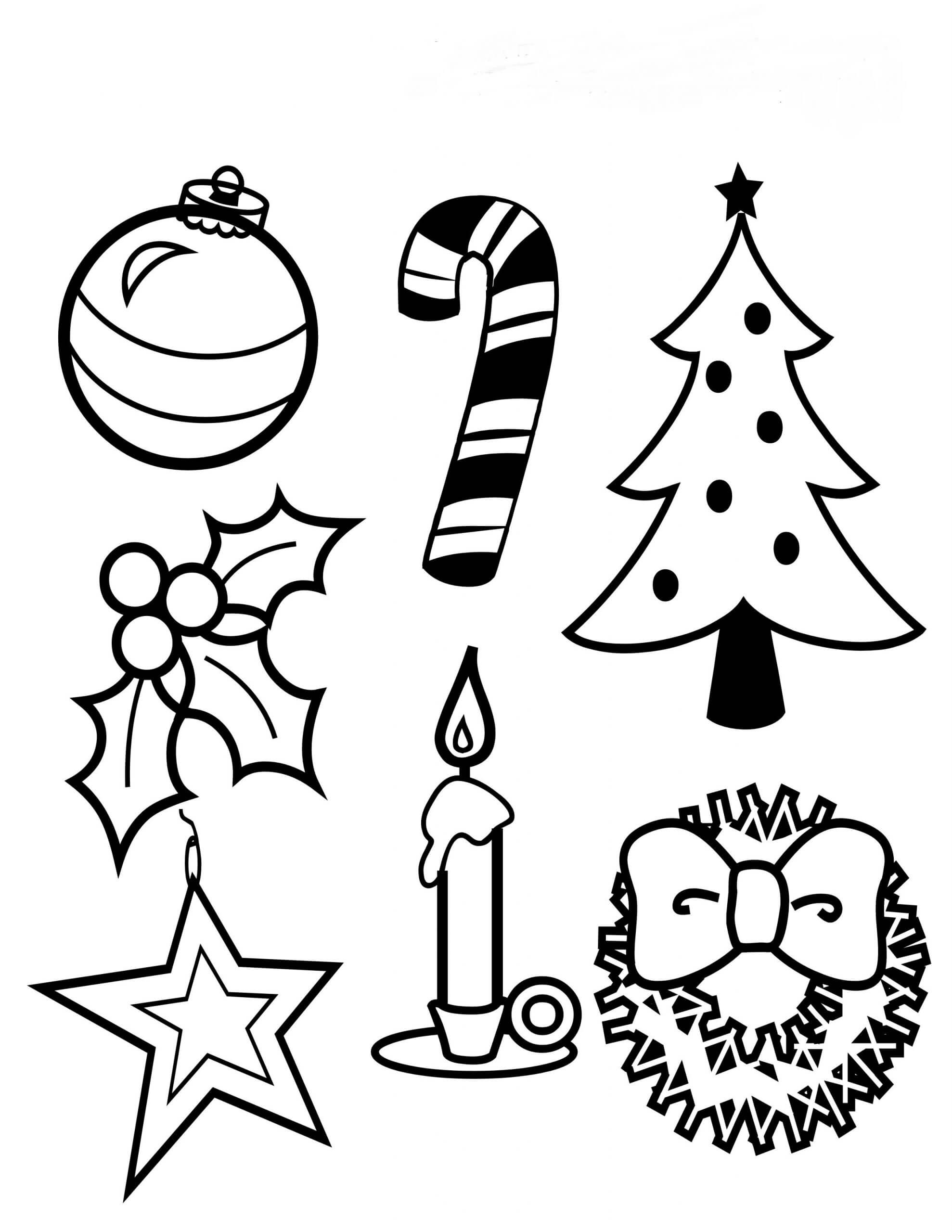Coloriage Symboles de Noël