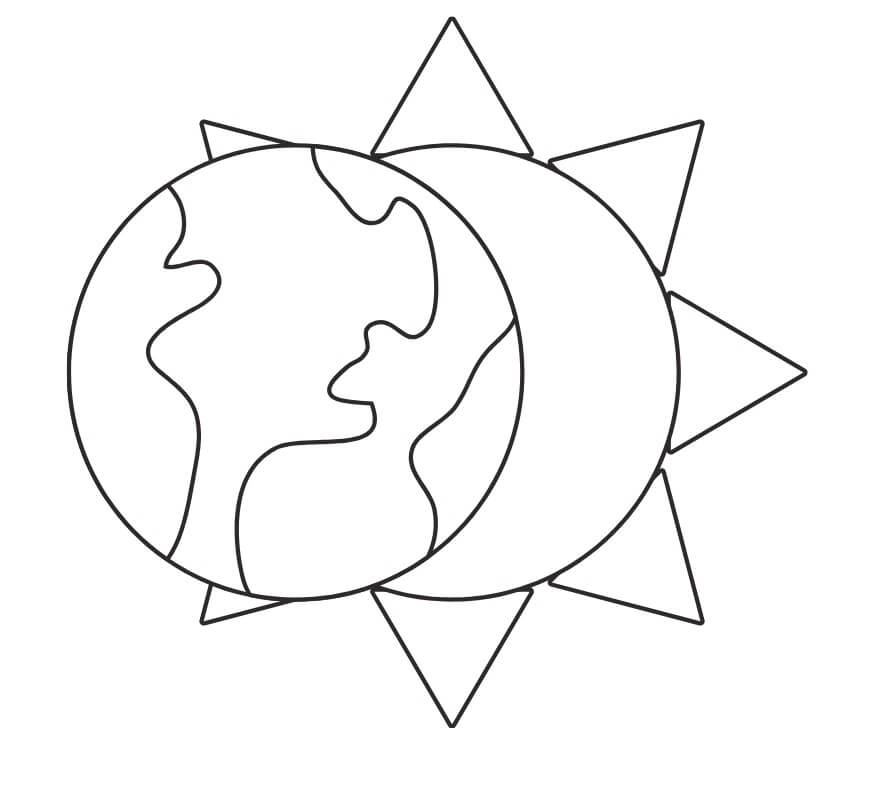 Terre et Soleil coloring page