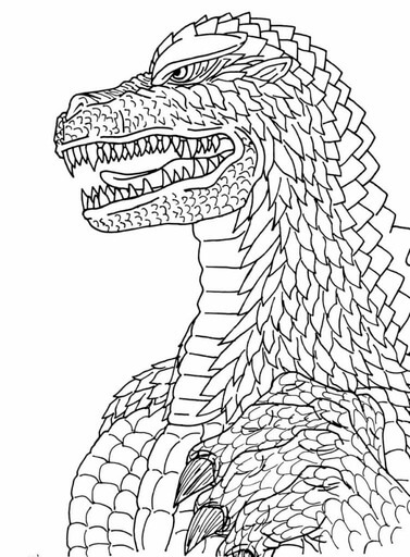 Tête de Godzilla coloring page