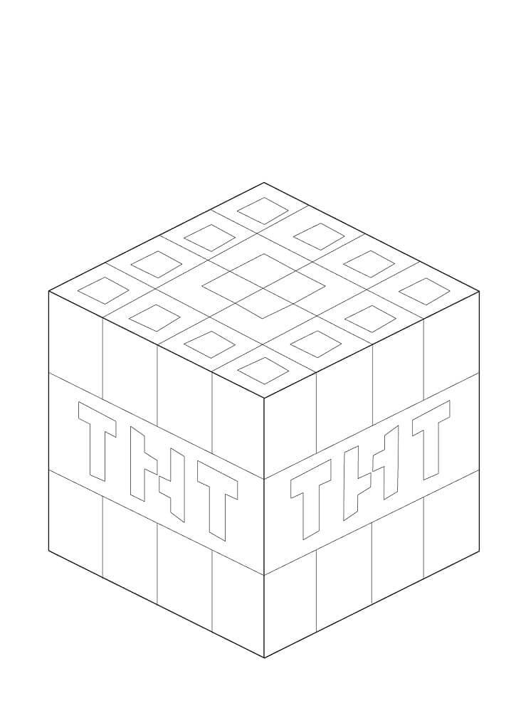 Coloriage TNT Minecraft