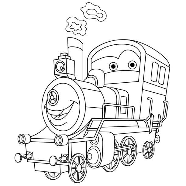 Train Drôle coloring page