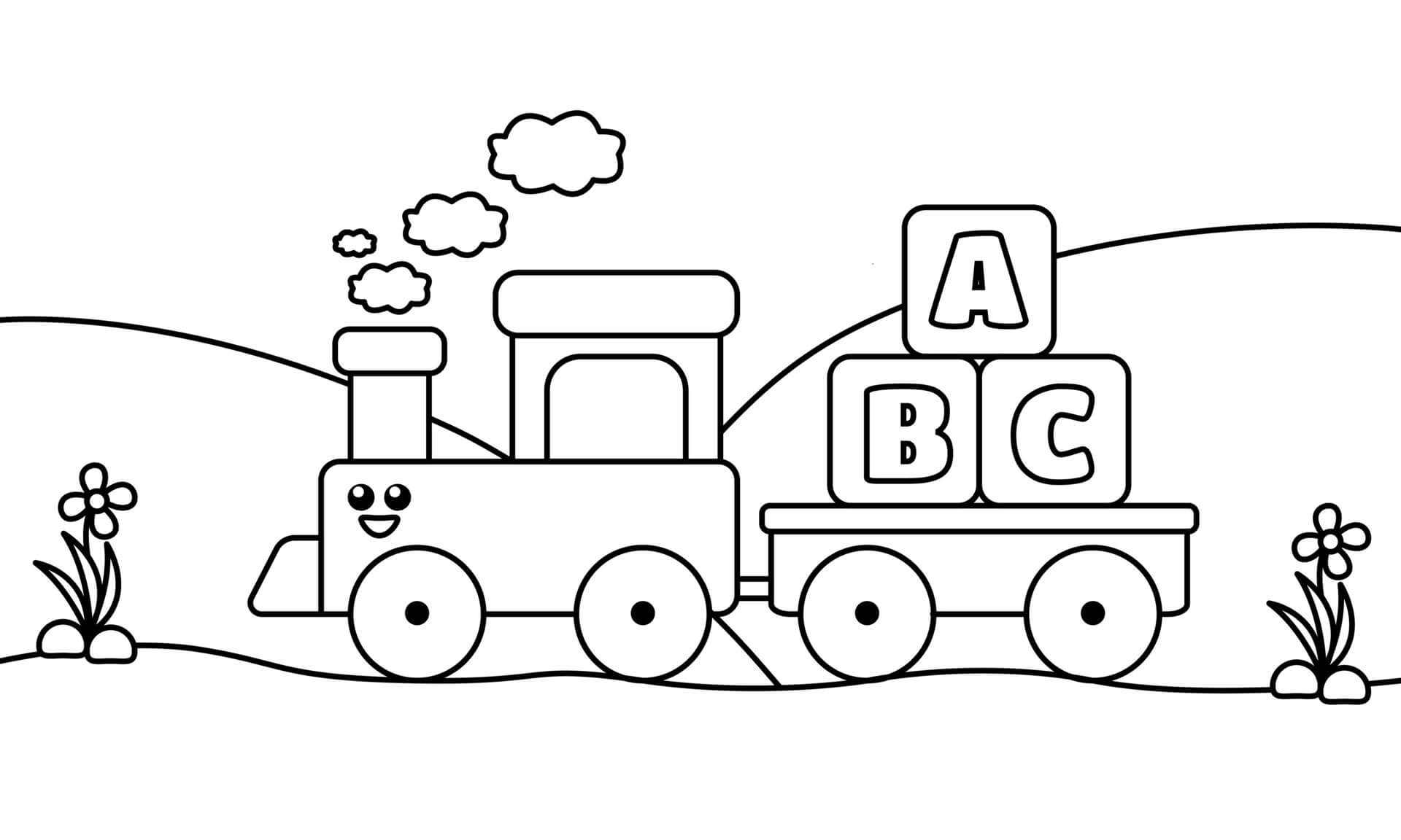 Train Mignon Pour les Enfants coloring page