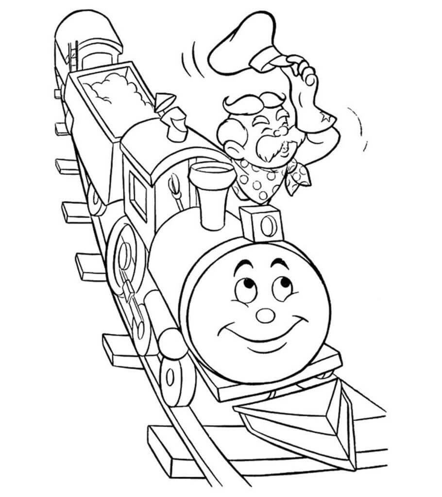 Train Souriant coloring page