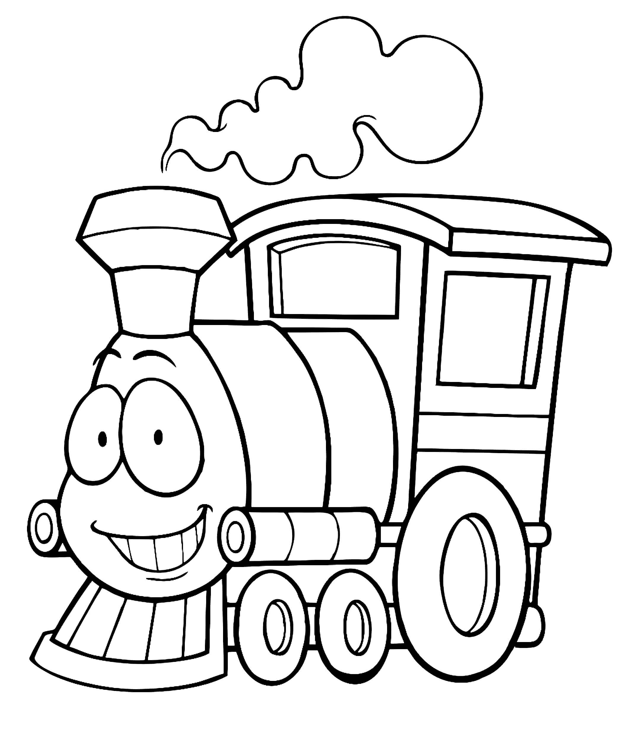 Train Souriant coloring page