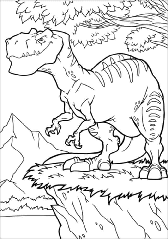 Un T-Rex coloring page