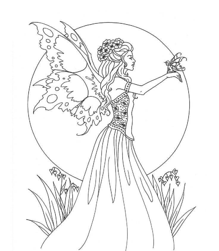 Une Fée et Une Elfe coloring page