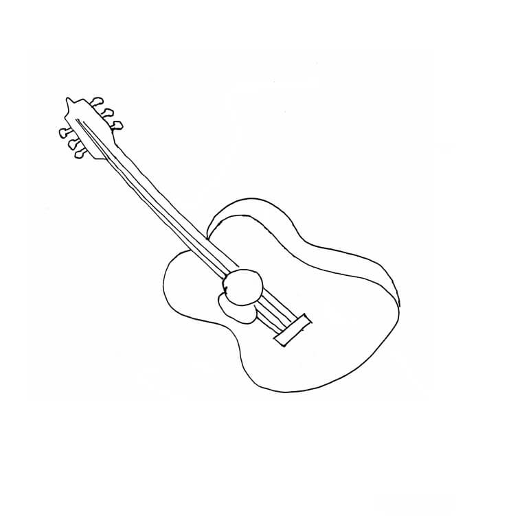 Une Guitare Simple coloring page