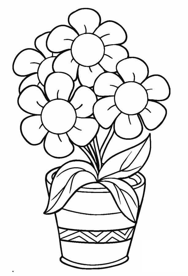 Coloriage Vase à Fleurs pour Enfants