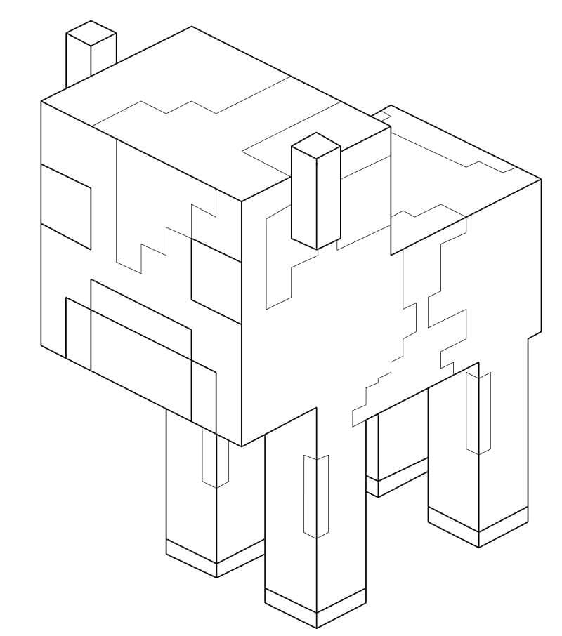 Veau Minecraft coloring page