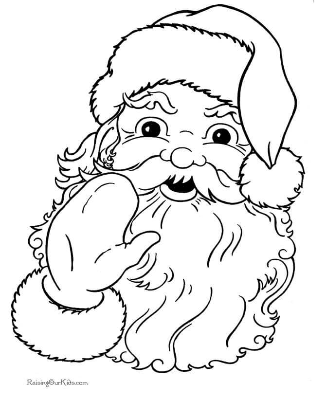Visage du Père Noël coloring page
