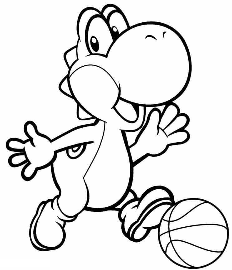Yoshi de Mario coloring page