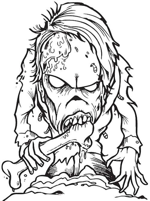 Zombie Effrayant coloring page