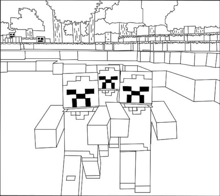 Coloriage Zombies Minecraft
